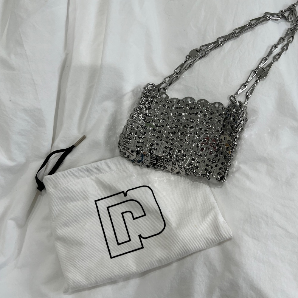 Paco Rabanne Silver Chain Link Bag